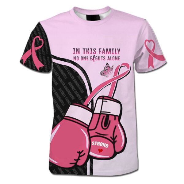 Faith Over Fear: Jesus Cross Breast Cancer T-shirt in Black & Pink