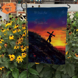 Calvary Cross & Resurrection of Jesus Easter Garden Flag Set - Holiday Decor