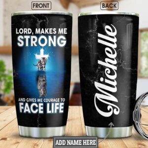 Cat Jesus Personalized Stainless Steel Tumbler - Jesus Lover Men Women