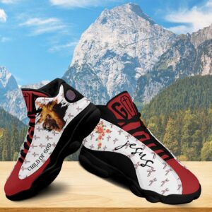 Child Of God Basketball Shoes For Men Women, Jesus Cross Lion Faith Running Shoes, Christian Footwear Religious Gifts 3