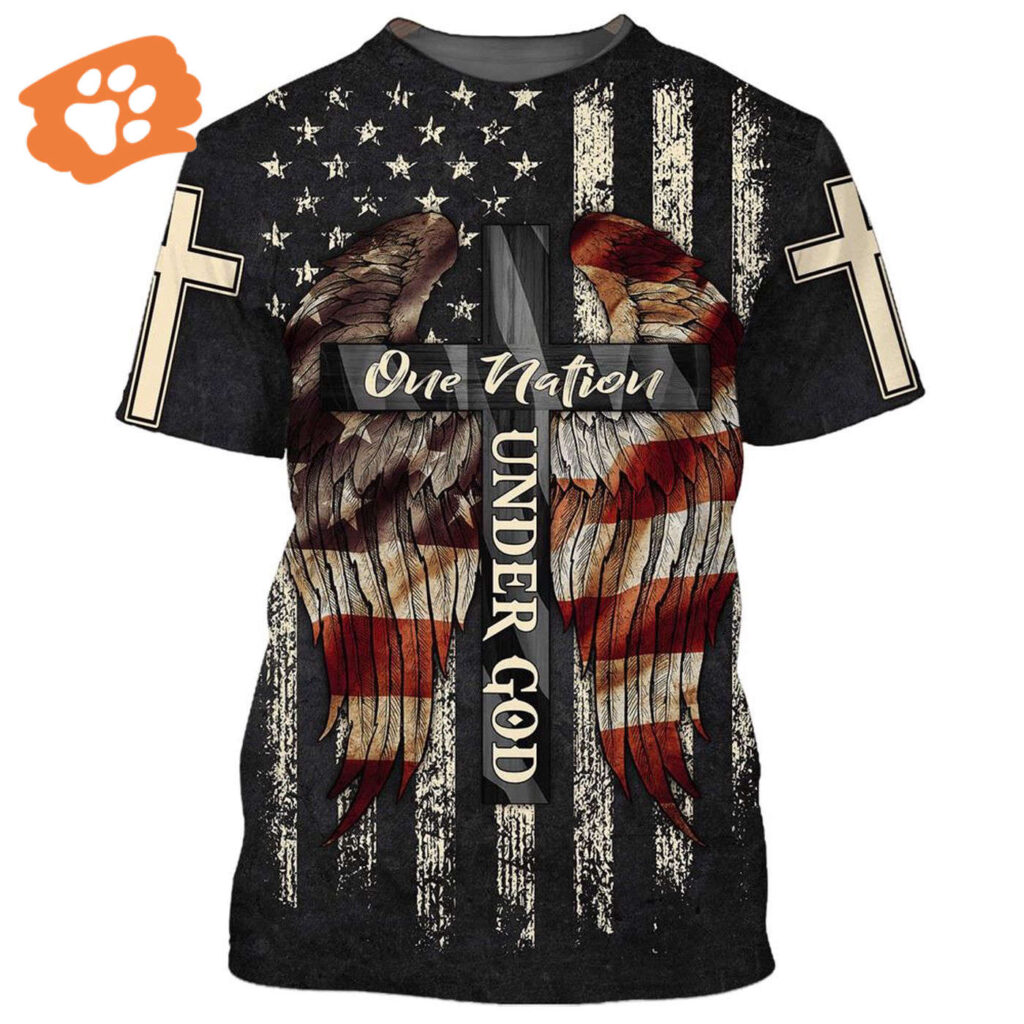 Christ Cross Wings 3D T-Shirt – One Nation Under God American Flag – Perfect Gift for Christian and Jesus Fans Christ Cross Wings 3D T-Shirt – One Nation Under God American Flag – Perfect Gift for Christian and Jesus Fans
