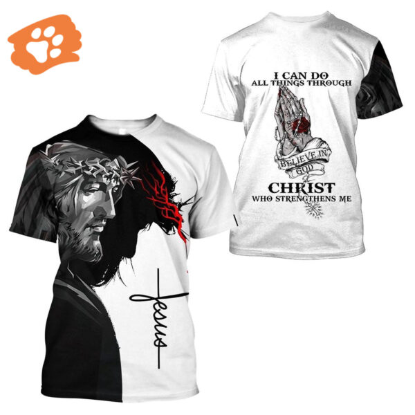 Christian Faith 3D Jesus All Over Print T-Shirt – Ideal Gift for Christians