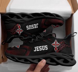 Christian Black Jesus Running Shoes - Max Soul Sneakers for Men and Women Jesus Fashion 1