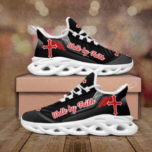 Black Jesus Walk By Faith Running Shoes: Max Soul Sneakers for Men and Women 1