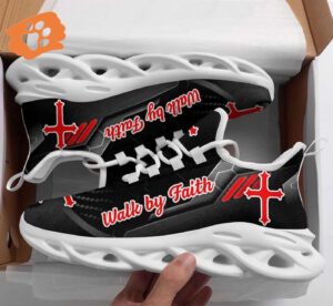 Black Jesus Walk By Faith Running Shoes: Max Soul Sneakers for Men and Women