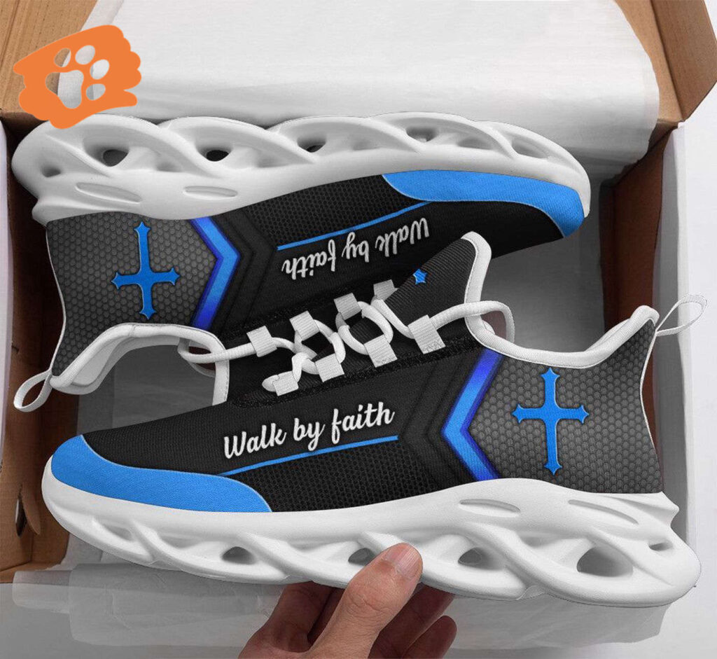 Black Jesus Walk By Faith Running Shoes: Christian Best Max Soul Shoes for Men and Women Black Jesus Walk By Faith Running Shoes: Christian Best Max Soul Shoes for Men and Women
