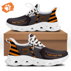 Grey Jesus Faith Over Fear Running Sneakers: Best Christian Shoes for Men and Women