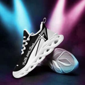 Faith Over Fear: Christian Running Shoes for Men and Women - Black & White Jesus Fashion Sneakers 1