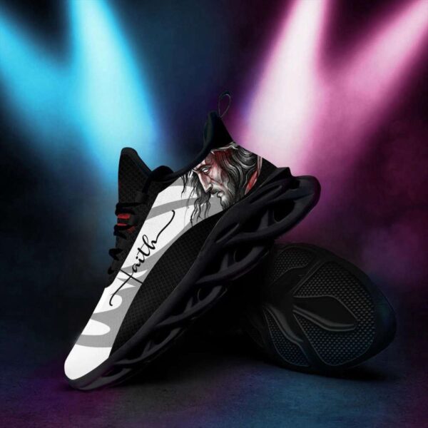 Jesus Faith Running Sneakers: Christian Best Black White Shoes for Men and Women
