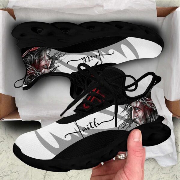 Jesus Faith Running Sneakers: Christian Best Black White Shoes for Men and Women