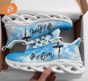 Jesus He Is Risen Running Sneakers - Christian Best Shoes for Men and Women
