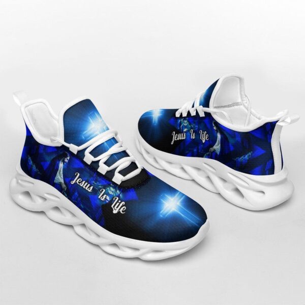 Jesus Is Life Blue Max Soul Running Shoes for Men and Women – Christian Fashion Sneakers