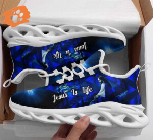 Jesus Is Life Blue Max Soul Running Shoes for Men and Women - Christian Fashion Sneakers