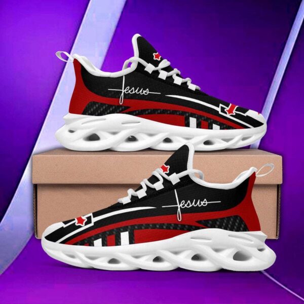 Jesus Red Running Sneakers: Christian Best Shoes for Men and Women Max Soul Shoes for Jesus Fashion