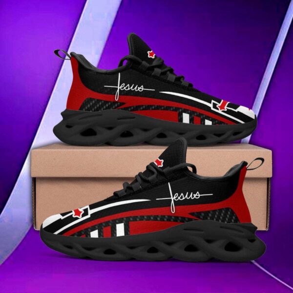 Jesus Red Running Sneakers: Christian Best Shoes for Men and Women Max Soul Shoes for Jesus Fashion