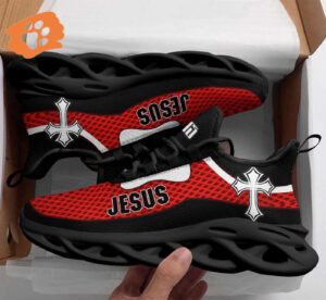 Jesus Red Running Sneakers: Christian Best Shoes for Men and Women Max Soul Shoes for Jesus Fashion