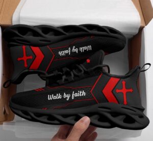 Jesus Red Walk By Faith Sneakers: Best Christian Running Shoes for Men & Women - Max Soul Fashion 1