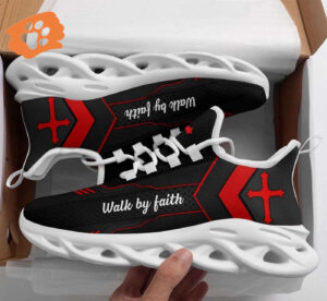 Jesus Red Walk By Faith Sneakers: Best Christian Running Shoes for Men & Women - Max Soul Fashion