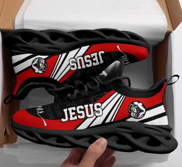 Jesus Fashion Black and Red Running Sneakers: Best Christian Shoes for Men and Women
