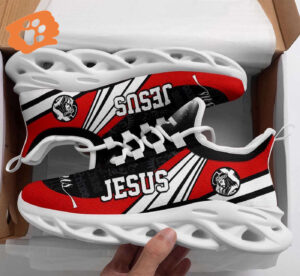 Jesus Fashion Black and Red Running Sneakers: Best Christian Shoes for Men and Women