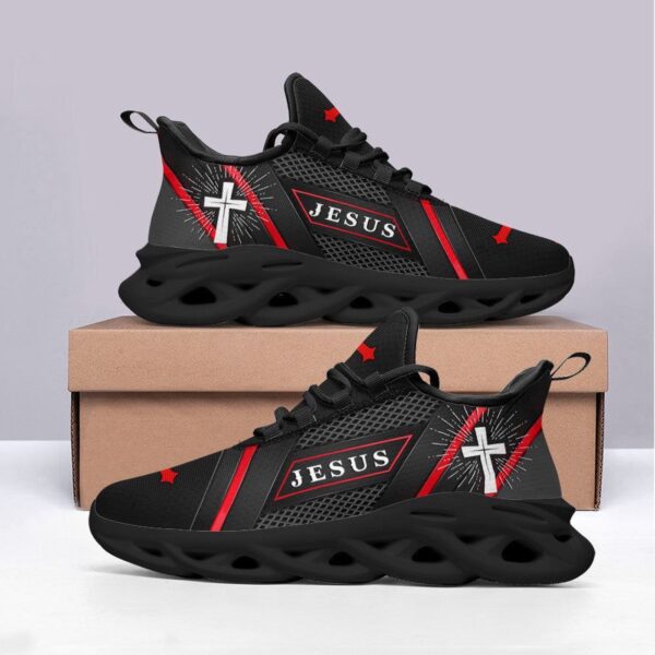 Jesus Fashion Red Black Running Sneakers for Men and Women – Christian Best Soul Shoes