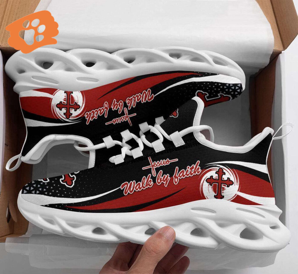 Jesus Walk By Faith Red Running Shoes: Best Christian Sneakers for Men and Women Jesus Walk By Faith Red Running Shoes: Best Christian Sneakers for Men and Women
