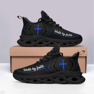 Faithful Steps: Christian Jesus Walk By Faith Running Sneakers for Men and Women - Black Max Soul Shoes - Jesus Fashion 1