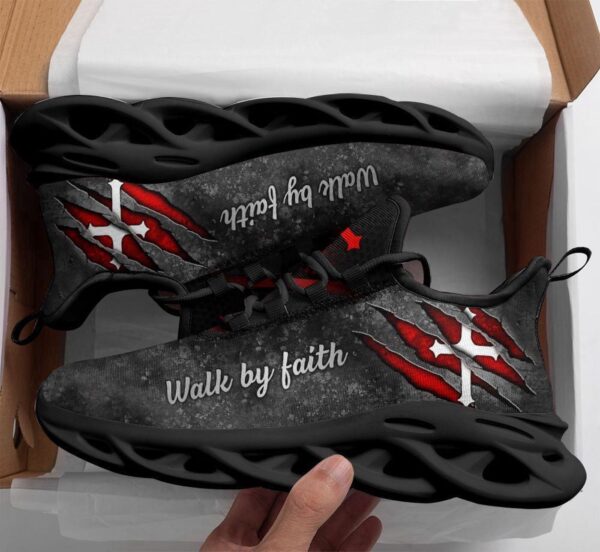 Jesus Walk By Faith Grey Running Sneakers: Best Christian Shoes for Men and Women – Jesus Fashion