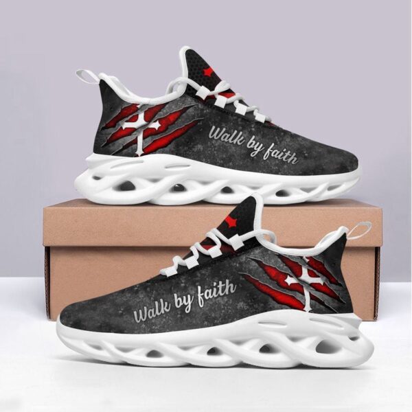 Jesus Walk By Faith Grey Running Sneakers: Best Christian Shoes for Men and Women – Jesus Fashion