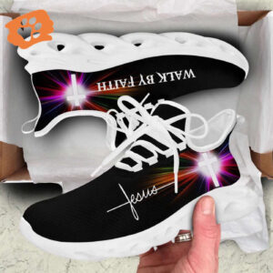 Jesus Walk By Faith Running Sneakers - Best Christian Fashion Shoes for Men and Women