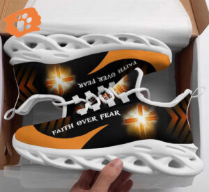 Jesus Yellow Faith Over Fear Running Sneakers - Christian Best Max Soul Shoes for Men and Women