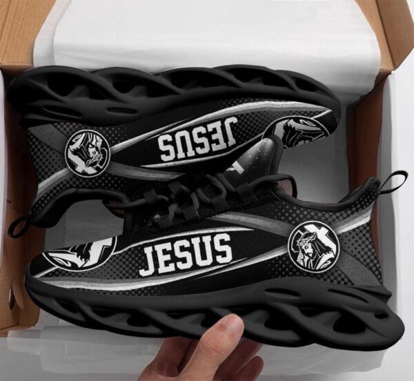 White and Black Jesus Running Sneakers – Christian Max Soul Shoes for Men and Women