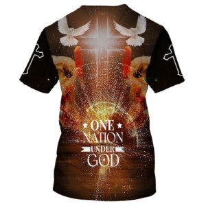 Christian Cross Jesus 3D All Over Print T-Shirt - Gift For Christian - One Nation Under God Shirt 1