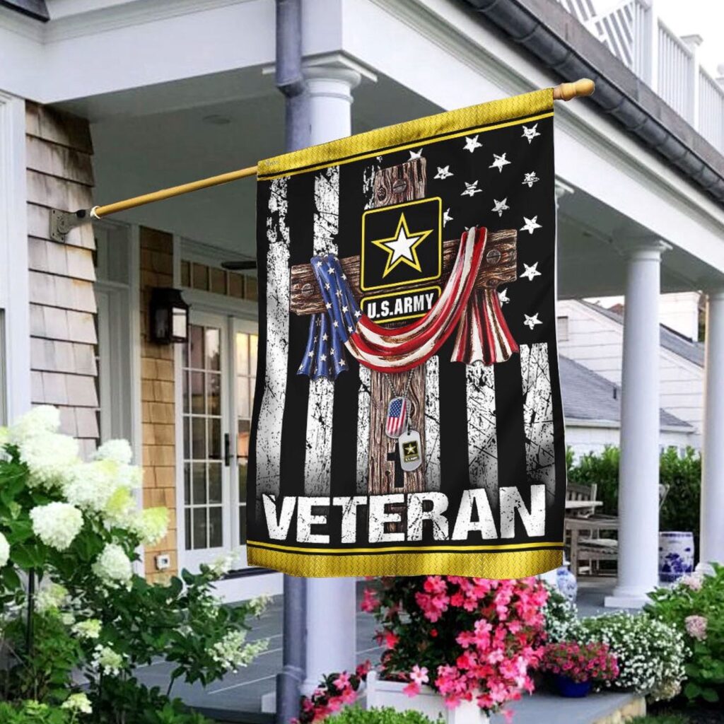 Christian Garden Flags: Jesus Cross US Army Veteran & Faith House Flags Christian Garden Flags: Jesus Cross US Army Veteran & Faith House Flags