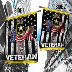Christian Garden Flags: Jesus Cross US Army Veteran & Faith House Flags 1