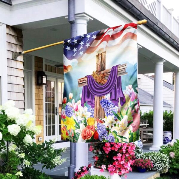 Christian Garden Flags: God Jesus Easter & Cross Flags for Christian Homes