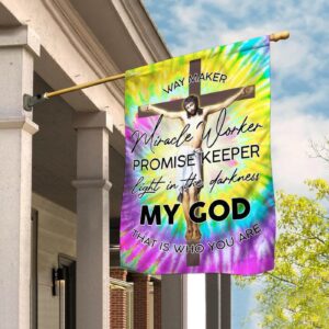 Christian Garden Flags: God Jesus Way Maker Hippie Flag Cross & Faith House Decor
