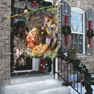 Christian Garden Flags: Jesus Our Savior Is Born Christian House & Cross Flag Faith Flag