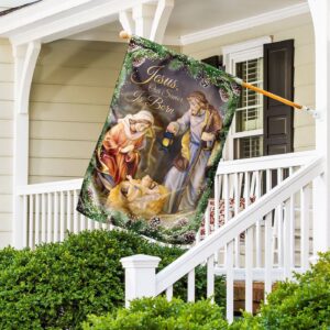 Christian Garden Flags: Jesus Our Savior Is Born Christian House & Cross Flag Faith Flag 1