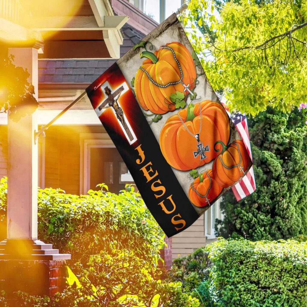 Christian Garden Flags: Jesus Pumpkin Cross & Faith Flags for Your Home Christian Garden Flags: Jesus Pumpkin Cross & Faith Flags for Your Home