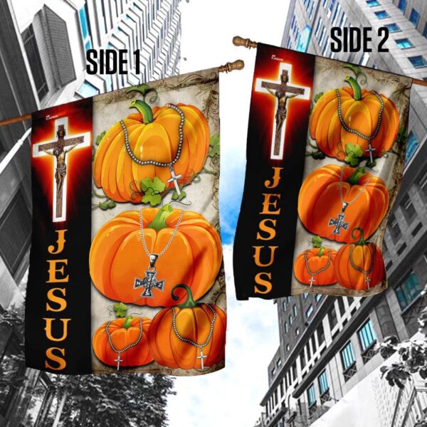 Christian Garden Flags: Jesus Pumpkin Cross & Faith Flags for Your Home