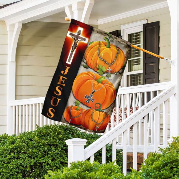 Christian Garden Flags: Jesus Pumpkin Cross & Faith Flags for Your Home