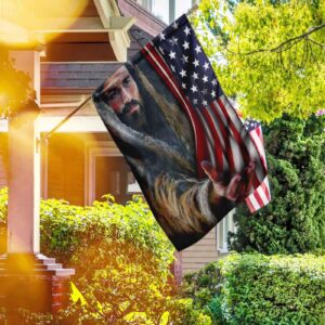 Christian Garden Flags: Jesus Take My Hand US Flag House Cross & Faith Flag
