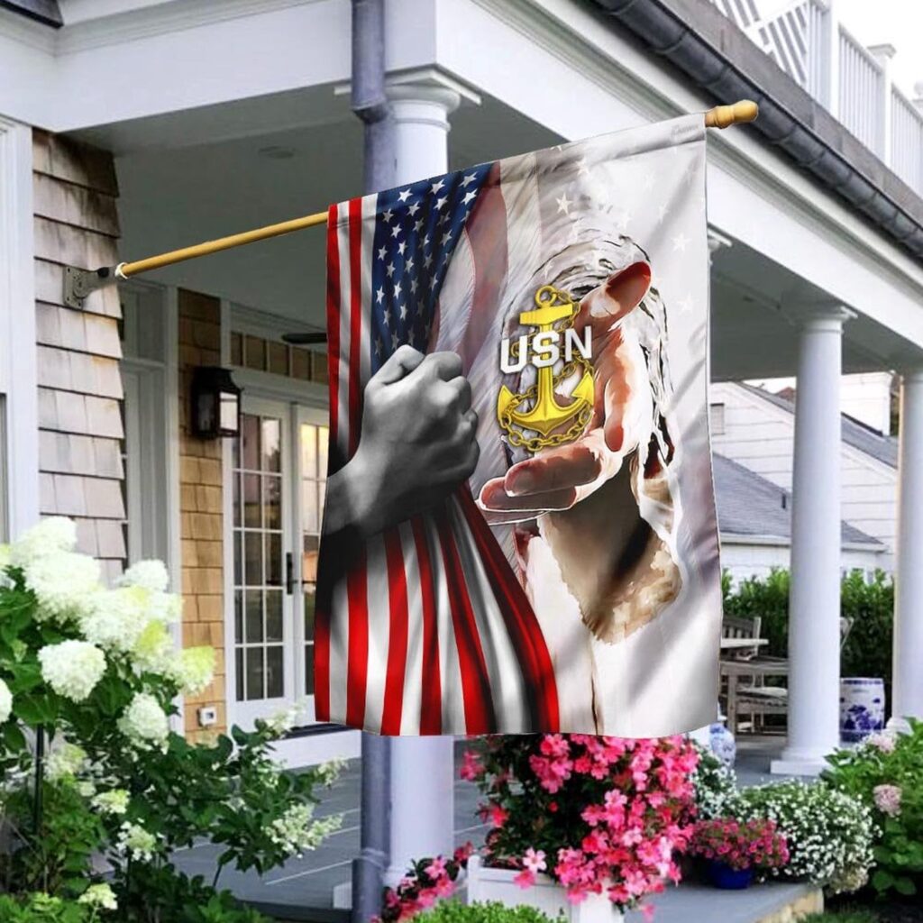 Christian Garden Flags: Jesus Navy & Cross House Flags – Faithful Decor Christian Garden Flags: Jesus Navy & Cross House Flags – Faithful Decor