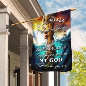 Christian Garden Flags: Jesus Way Maker Miracle Worker Promise Keeper Flag - Faith House Decor