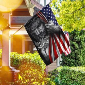 Christian Garden Flags: One Nation Under God Jesus Flag Christian House Flags Cross & Faith Flag 3