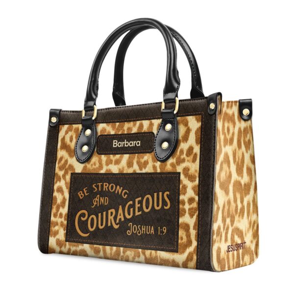 Personalized Joshua 1:9 Christian Leather Handbag Gift for Women s Ministry – Be Strong and Courageous