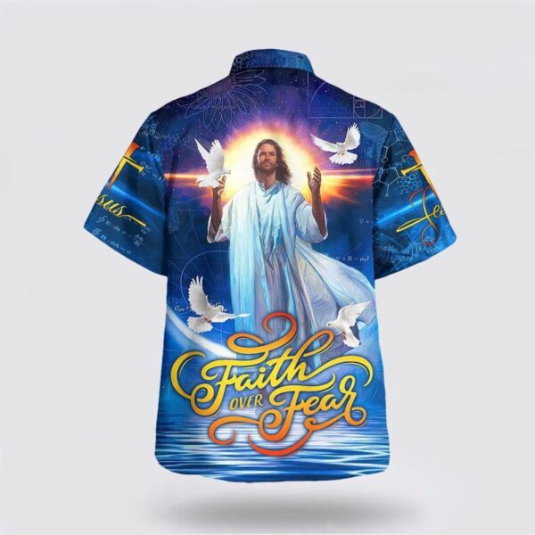 Faith Over Fear Jesus Portrait Hawaiian Shirt – Christian Aloha Shirt