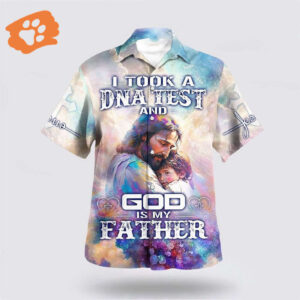 Christian Hawaiian Shirt Collection: God Is My Father Jesus Holding Child Aloha Shirt