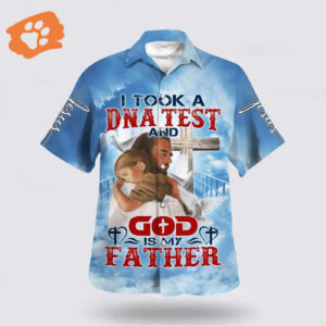 Christian Hawaiian Shirt: God is My Father Jesus and Baby Aloha Shirt